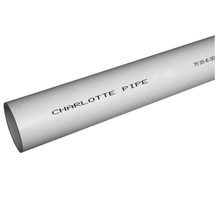 Charlotte Pipe 6 in X 20 ft PVC Foam Core DWV Pipe Schedule 40 Plain